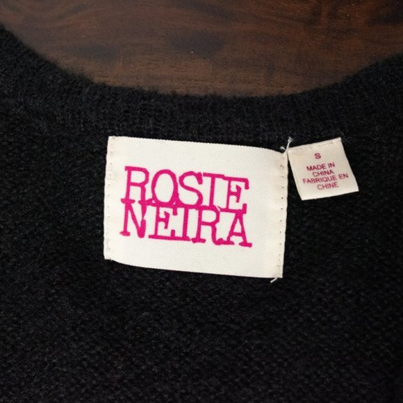Rosie Neira Ruched Pointelle Cardigan/sweater sz S - Picture 9 of 10